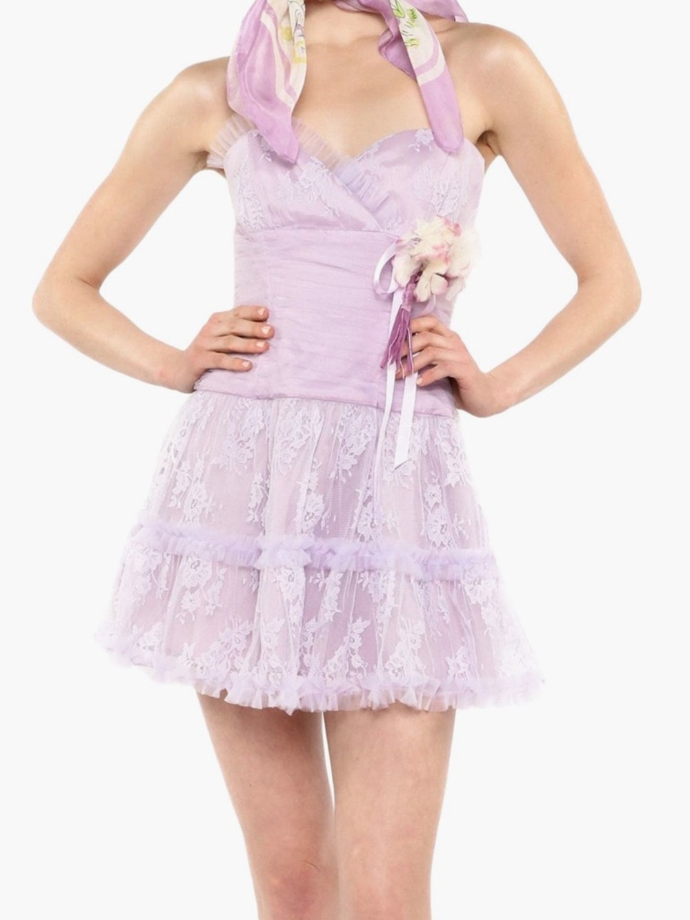 New Anthropologie x Anna Sui Party Girl Lace Dress Purple Sz 2